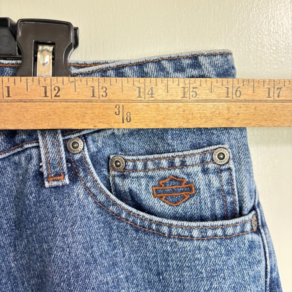 Harley-Davidson Womens Petite 10 Boot Cut Jeans Medium Wash Denim‎ Biker NWT - Picture 7 of 12